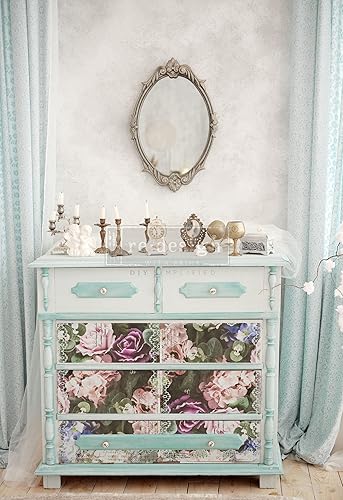 Prima Re-Design Decoupage Decor Tissue Paper 19'X30'-Dark Lace Floral - Nail Gallerys