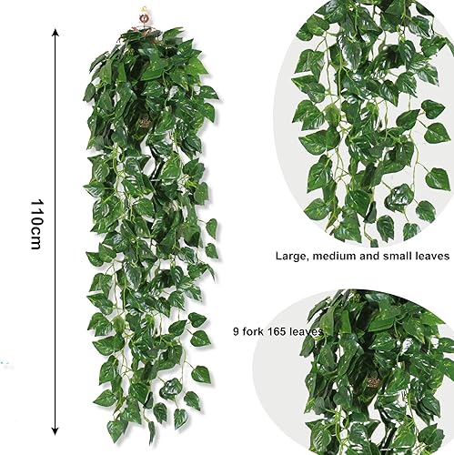 Lot de 2 Lierre Artificiel Plante Pendante Artificielle Plante à Suspendre Artificielle Parfaites pour la Décoration de la Maison, Les Couronnes, Les Mariages et Plus Encore - Nail Gallerys