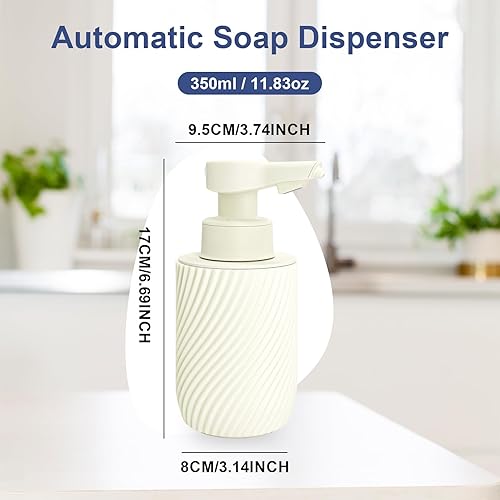 Mamiddle Distributeur de Savon Automatique avec Capteur Infrarouge - Distributeur Électrique Étanche IPX5, Recharge USB-C pour Cuisine et Salle de Bain (Type de Mousse - ABS Noir) - Nail Gallerys