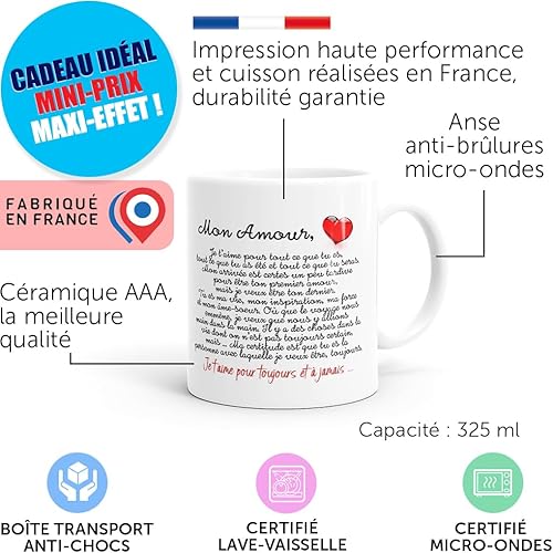 Mug Amour Tirade Idée Cadeau Original Femme Homme Tasse Message drôle Humour Déclaration pour Ami Couple Amoureux Collègue Mari Fiancé Copain Copine pour Anniversaire St Valentin Noël. - Nail Gallerys