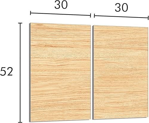 DarHaus Couvercle pour plaque de cuisson universelle en céramique, à induction, Planche à découper en verre 40 x 30 cm, protection anti-éclaboussures, plaque en verre, cuisine, Bois Beige - Nail Gallerys