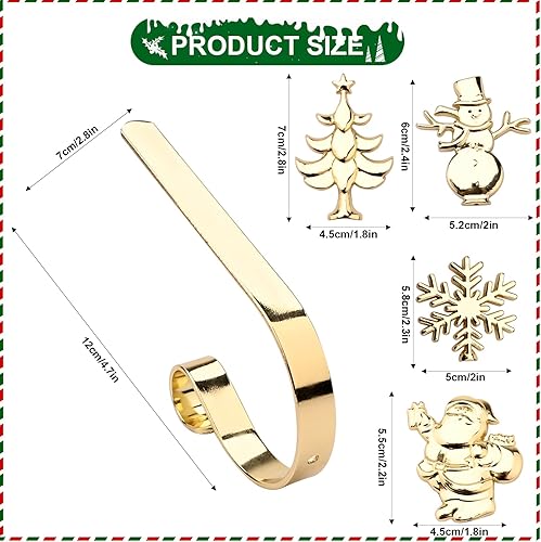 Porte Chaussette de Noël 4Pcs fixe-chaussettes de Noël Crochet Chaussette a Suspendre,Support Chaussette Cheminée,Crochet de Sac à Main,pour la décoration de fête de Noël cheminée Décoration de table - Nail Gallerys