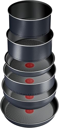 Tefal Ingenio Enjoy, Batterie de cuisine 8pièces, Poêles et casseroles légères, Technologie Light Tech, Poignée amovible, Revêtement Titane antiadhésif, L7239343 - Nail Gallerys