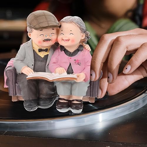WINOMO Figurine de couple de personnes âgées - Décoration de gâteau - Pour la Saint-Valentin, un anniversaire ou une fête - Nail Gallerys