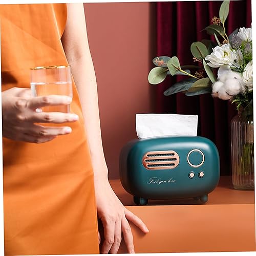 Boîte à mouchoirs rétro Boîte à mouchoirs en forme de radio Boîte de couverture de mouchoirs antidérapante Couverture de boîte à mouchoirs carrée vintage Petit distributeur de mouchoirs Porte-mouchoir - Nail Gallerys