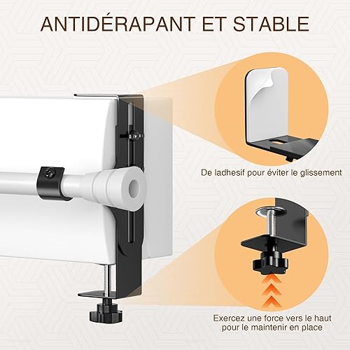 jockcaras Support Tringle Rideaux sans Percage - Accroche Rideau sans Perçage, Support Tringle Coffre Volet Roulant pour Une Hauteur de 14 à 25 cm, Blanc, Pack de 2 - Nail Gallerys