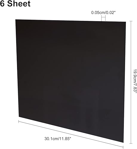 AHANDMAKER 6 Feuilles Feuille de Plastique Noir Feuille de Plastique ABS, Feuille de Plastique Durable avec Film de Protection, pour Projets de Modélisation DIY, Arts et Artisanat (19.9x30.1x0.05cm) - Nail Gallerys