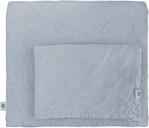 Linen & Cotton Set de Housse de Couette Extra Douce Alicia, 100% Lin Lavé - Bleu Pétrole (200 x 200cm - Double) - Nail Gallerys