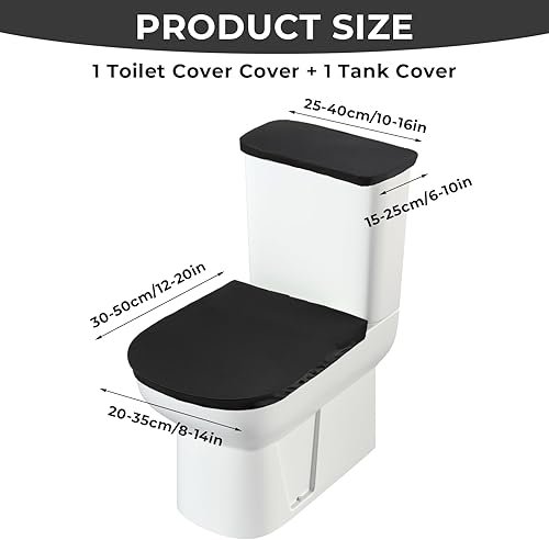 Thinp Housse d'abattant de toilette et de réservoir de toilettes, housse de rechange pour abattant de WC avec fond élastique, housse de rechange universelle pour décoration de salle de bain - Nail Gallerys