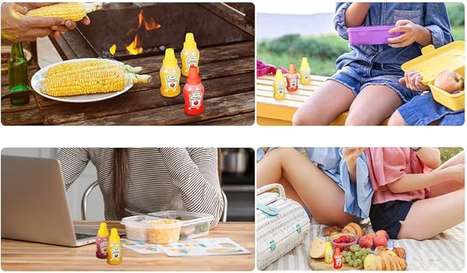 MASINIES Mini bouteilles de ketchup, conteneurs à sauce, condiments - Distributeur de ketchup portable pour boîte à déjeuner - Nail Gallerys