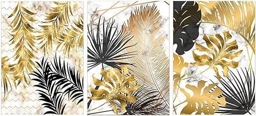 Instarry DIY 5D Diamond Painting Grand Format Tableau Triptyque Feuilles d'or Décoration Intérieure 120x60 cm - Nail Gallerys