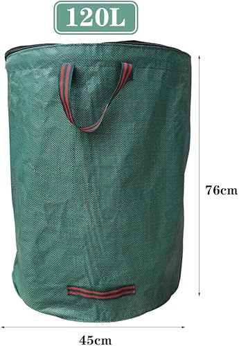 Wapasezyar Sac à déchets de jardin avec couvercle, sac de jardin, sac à feuilles, sacs de jardin, sacs à feuilles, sacs à feuilles, sacs à feuilles vertes, pliable, réutilisable, pour herbe, feuilles - Nail Gallerys