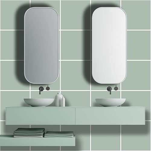 Stickers Muraux Vert Clair Credence Adhesive pour Cuisine Pvc Imperméable Stickers Cuisine Carrelage Adhesif Mural Salle de Bain Autocollant Mural Papier Peint Salon 10 Pièces/20x20cm - Nail Gallerys