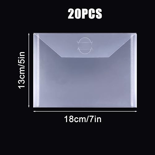SAVITA 20 pièces Sacs de Rangement Transparent pour Tampons et Matrices, 13 x 18 cm/ 5 x 7 Pouces Poches de Rangement pour Pochoirs Sacs en Plastique Refermables pour Découpes Pochoirs Scrapbooking - Nail Gallerys
