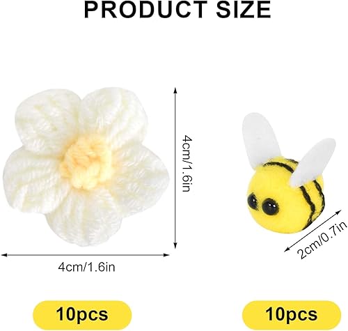 Homirty 10 Pièces Décoration Abeille Feutre + 10 Pièces Fleur en Feutrine, Embellissement de Petite Abeille, Feutrée Abeille Artisanale, Petite Abeille Deco, pour DIY, Décoration de la Maison - Nail Gallerys
