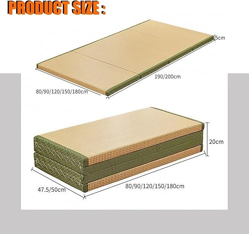 GUOIOOI Matelas de Sol Tatami Japonais de 3 cm d'épaisseur - Matelas futon Pliable en Fibre de Coco for lit de Yoga/d'invité/Mini-Maison(Yellow,90x200cm(35x79inch)) - Nail Gallerys