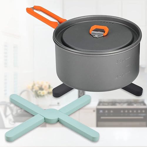 Newk Lot de 2 dessous de plat antidérapants pliables en silicone pour plats chauds, design en forme de croix - Nail Gallerys