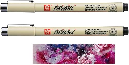 PIGMA MICRON Sakura BRUSH Noir. 2PCS et 1 carte - Nail Gallerys