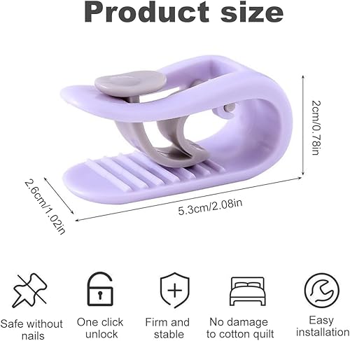 6 Pièces Enfile Couette, Clip Housse De Couette, Pince Housse de Couette, Attache Couette, Attache Drap Housse, Attaches De Couette,Couette Clips De Couette,Clip Drap De Lit,Pince sans Aiguille - Nail Gallerys