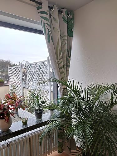 YISUMEI Rideau occultant isolant thermique pour chambre à coucher salon, motif feuilles de palmier vertes, 2 panneaux - Nail Gallerys