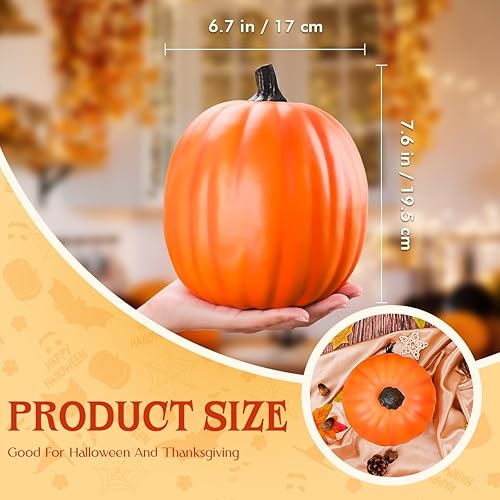 Folmywy Artificielles Citrouilles Faux 20.5cm Simulation Légume Décoration Mousse Noir Halloween Table Thanksgiving Jour de Automne Fête Porche Mariage Décor - Nail Gallerys