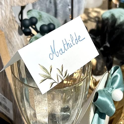 Artifetes 10 Marque-Places Jolis Brins Blancs et Or - Nail Gallerys