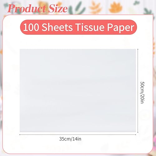 Lot de 100 feuilles de papier de soie blanc sans acide pour collection d'art, emballage cadeau, 50 x 35 cm - Nail Gallerys