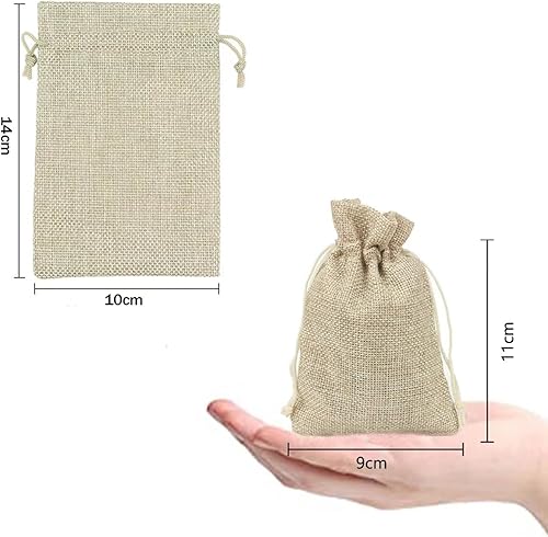 Intckwan 30 Pièces Sachets en Jute 10 x 14 cm, Sachet Tissu Avec Cordon De Serrage, Sachet Lavande Vide, Pochon Tissu pour Bijoux, DIY, Artisanat, Cadeaux, Mariage, Fête, Noël(Couleur Primaire) - Nail Gallerys
