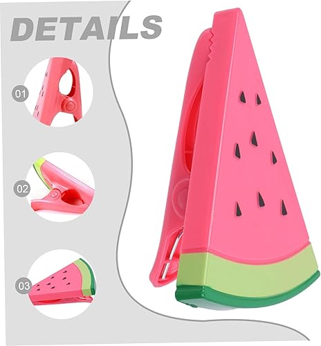 Clips de serviette pour chaises longues, pinces de serviette plage à pastèque, buanderie en plastique forte à pointe forte, chevilles sans glissement pour chair soleil, chaise piscine, chais - Nail Gallerys