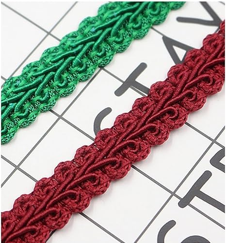 Pmnzdy Ruban en dentelle tressée - 10 m - 12 mm - Motif floral - Pour mariage, fête, costume, bricolage, couture, vert - Nail Gallerys