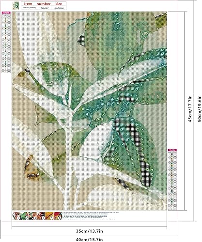 SHEGZHUC 40x50 cm Broderie Diamant Feuille 2 Pack Diamond Painting Feuilles Broderie Diamant Feuillages Zen Diamond Painting Plante Verte Diamond Painting Grand Format Paysage Feuille - Nail Gallerys