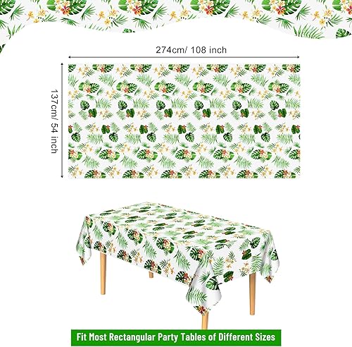 PLULON Nappe hawaïenne en Plastique Luau Fournitures fête Tropicale 137,2 x 274,3 cm Feuilles Palmier Nappe Enfants Anniversaire été Piscine Plage Mariage Pique-Nique Maison Salle à Manger décoration - Nail Gallerys