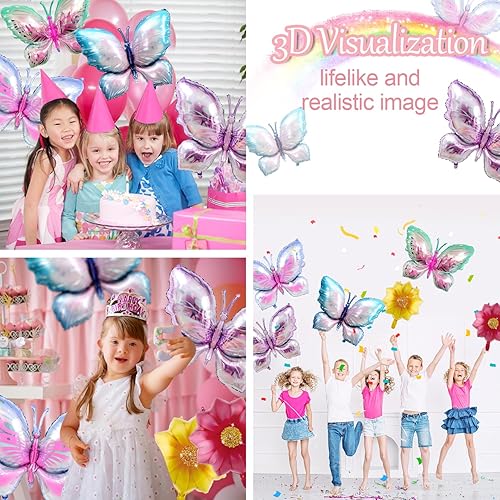 7 Pièces Ballon Papillon Decoration Anniversaire Papillon Ballons Papillon Ballon Fée Ballons en Papier Aluminium Ballon Fleurs Ballon aluminium Decoration Anniversaire Ballon de Papillon Géant - Nail Gallerys