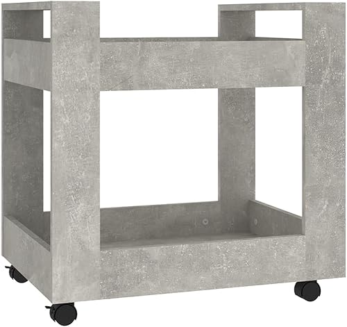 puraday Chariot de Salon Chêne Sonoma 60x45x80 cm Bois d'ingénierie Chariot de Cuisine Facile à Déplacer Chariot de Rangement avec 3 Etagères Bureaux Chariot de Salles à Manger à roulettes - Nail Gallerys