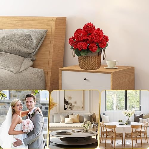 Décoration de fleurs Géranium artificiel, Géranium artificiel pour les fleurs de géranium artificielles extérieures | en géranium résistantes aux UV en plein air - Fleurs de simulation esthéti - Nail Gallerys