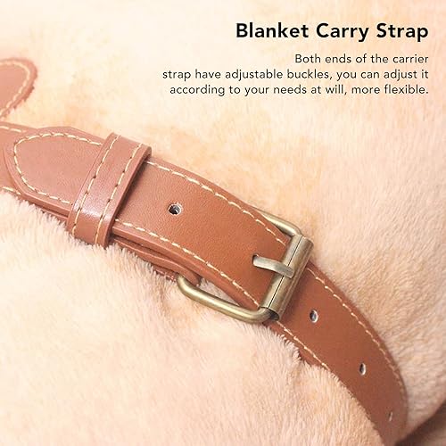 Acouto Sangle de Transport pour Couverture en Cuir PU, Boucles Réglables, Sangles de Tapis de Yoga Portables Résistantes aux Déchirures pour les Voyages, le Camping, les Pique-niques - Nail Gallerys