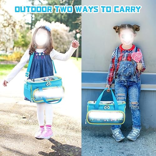 UTTASU Sacs de rangement, étui de transport portable pour lecteur audio Toniebox et figurines – Sac de rangement spacieux avec bandoulière, PVC et tissu, plusieurs options de couleur (gris) - Nail Gallerys