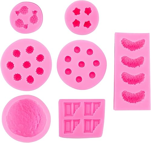 Lot de 7 moules à gelée en silicone en forme de fruit pour fondant, glaçage, mini ananas 3D, orange, myrtille, mûre, moule à fruits en silicone pour décoration de cupcakes, chocolats - Nail Gallerys