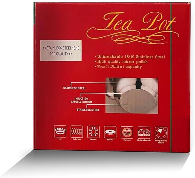 Théière Marocaine en Acier Inoxydable Traditionnelle | Couvercle & Poignée Style Oriental | AUTHENTIQUE (MINI 0.5L) - Nail Gallerys