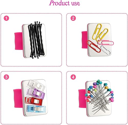 Hundredweat Coussin à épingles Magnétique Bracelet Aimanté D'épingle de Couture Poignet avec 200 Pièces D'épingles Coudre Multicolores, pour Fabrication Bijoux, et l'artisanat - Nail Gallerys