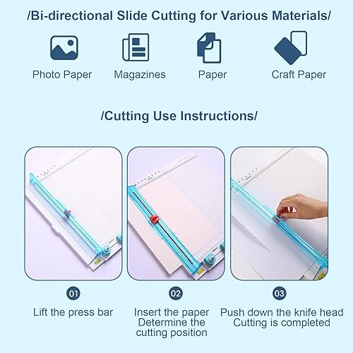 Coupe-Papier Artisanal, Planche de Notation, Coupe-Papier Artisanal Portable de 12 Pouces avec Pliage de Papier et Marqueur, Outil de Score et de Pliage pour le Scrapbooking - Nail Gallerys