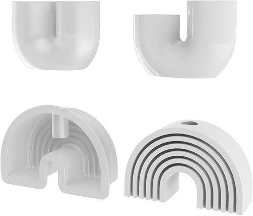 Yvyan Moule à Bougie en Béton, Moule en Silicone bougeoir Moule, Pour Pot De Ciment, Porte-Bougie en Plâtre, décoration de table, décoration de la maison - Nail Gallerys