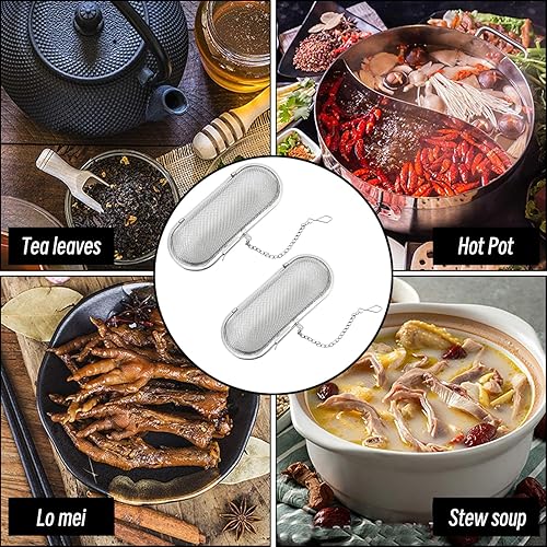 Yuannee Passoires à Epices,2 PCS Boule à Thé Et Passoire à Epices en Acier Inoxydable Argent Réutilisables Ovale Infuseur à Boule de Passoire à Thé Infuseur a The pour en Vrac et épices - Nail Gallerys