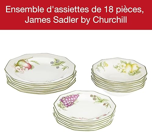 CHURCHILL Service 18 pièces en ETW, verger victorien, blanc ivoire - Nail Gallerys