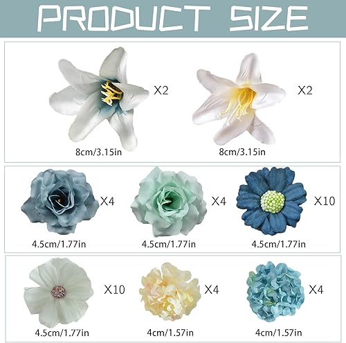 JOZMMZEOOA Fleurs Artificielles Deco 40 Pièces Simulation Artificielle Fausse Fleur Différentes Couleurs Deco Maison Wedding Bouquet Fleurs Décoratives,pour DIY Bouquet De Mariage (Série Jaune) - Nail Gallerys