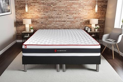 Ensemble Double sommier + Matelas Energy Ressorts ensachés et mémoire de Forme 180x200 | Epaisseur : 22 cm | Confort : Ferme - Nail Gallerys