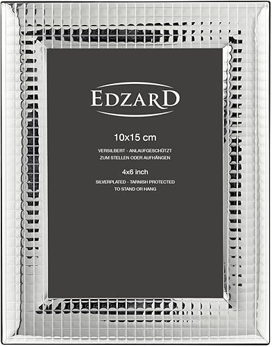 EDZARD Cadre photo Forli (10 x 15 cm), argenté, protégé contre le ternissement - Nail Gallerys