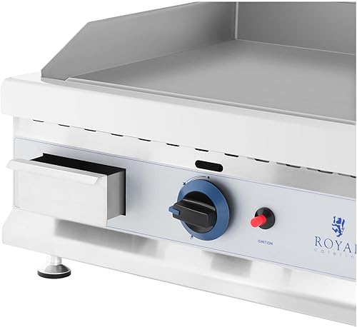 Royal Catering Plancha À Gaz En Inox Grill Professionnel 60 cm 2 Zones De Cuisson RC-GGF600 (Plaque 60 x 40 cm, 20 mbar, Gaz Naturel, 50-300 °C, Lisse, Évacue La Graisse) - Nail Gallerys