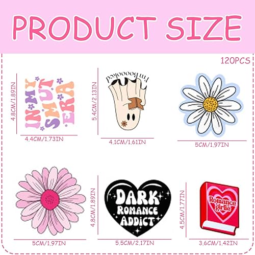 GWAWG 120 Autocollants de Livres, Autocollants de Lecture Imperméable Kindle, Autocollants en Vinyle DIY Scrapbook Décorations de Bouteilles d'Eau, Guitare, Ordinateur Portable, Planche à Roulettes - Nail Gallerys