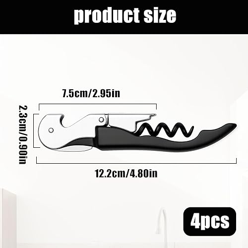 Limonadier Professionnel, Lot De 4 Limonadier Personnalisable Tire Bouchon, 3 En 1 Tire Bouchon Sommelier pour Bouteille De Bière Et De Vin Avec Décapsuleur et Coupe-Capsule - Nail Gallerys